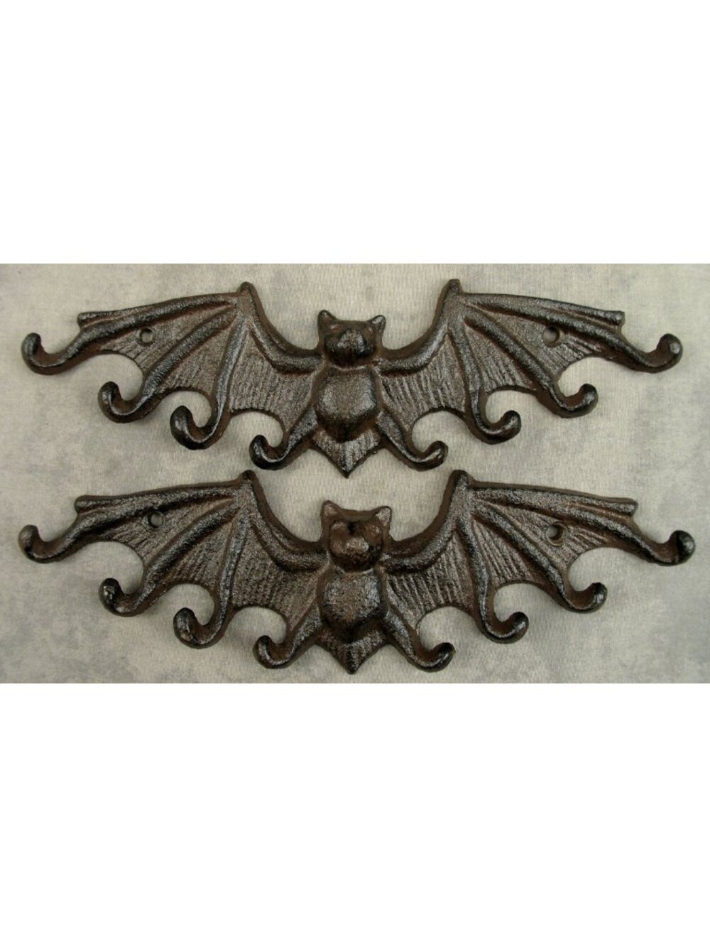 Set of 2 Sturdy Gothic Bat 8 Hook Wall Organizers